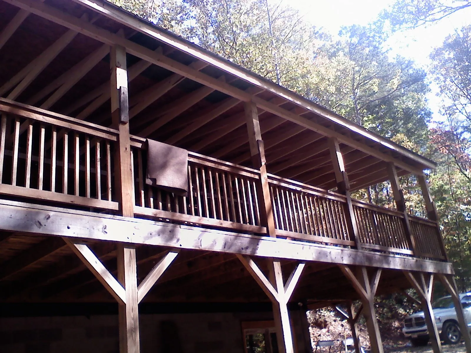 Timber framing under a new elevated porch and deck — Roof Leak Repair in Millerstown by Roofing Brothers
